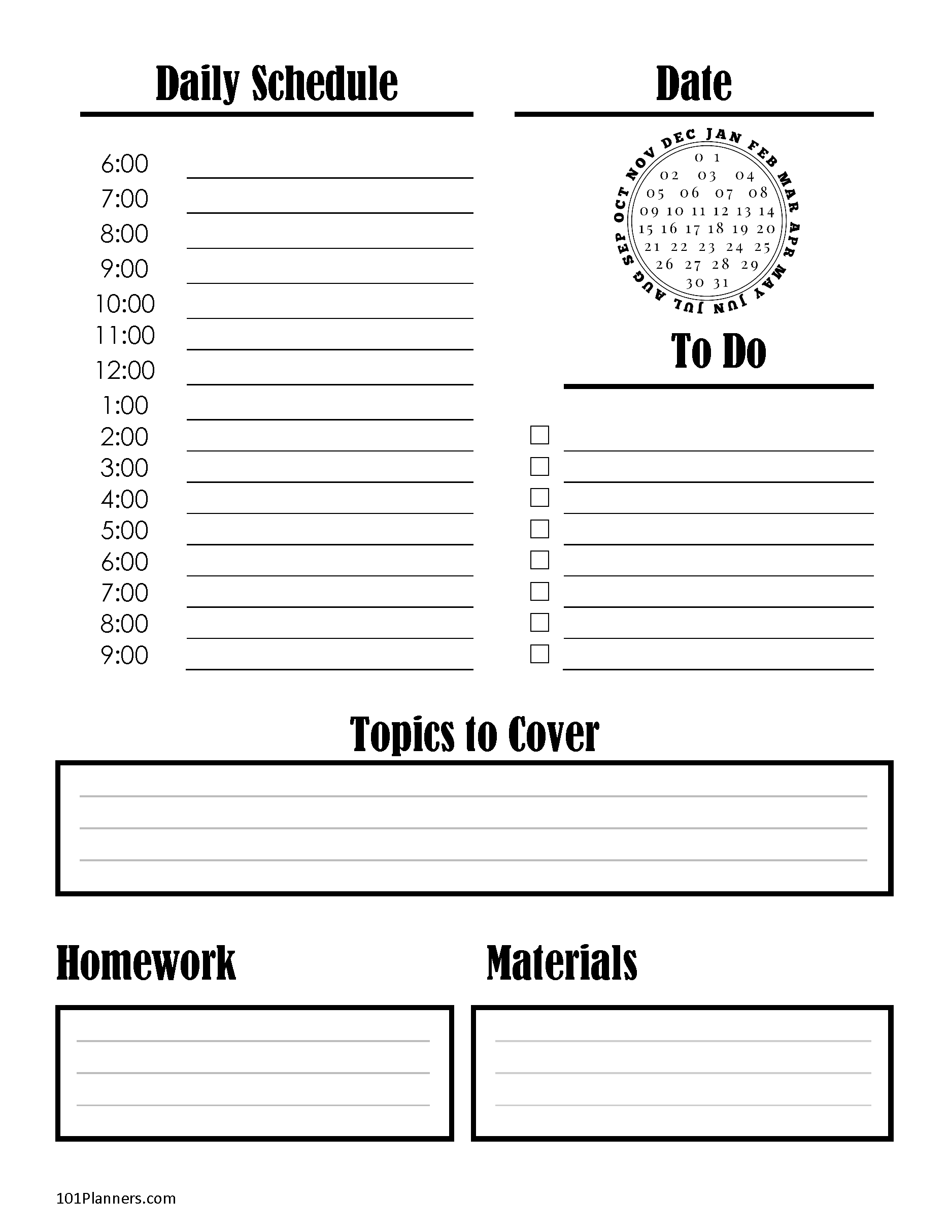 FREE Homeschool Schedule Template Editable And Printable