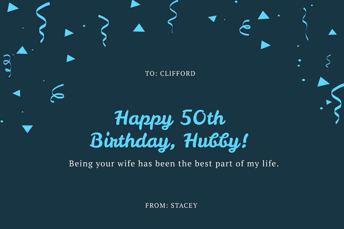 Free Husband 50th Birthday Card Template To Edit Online