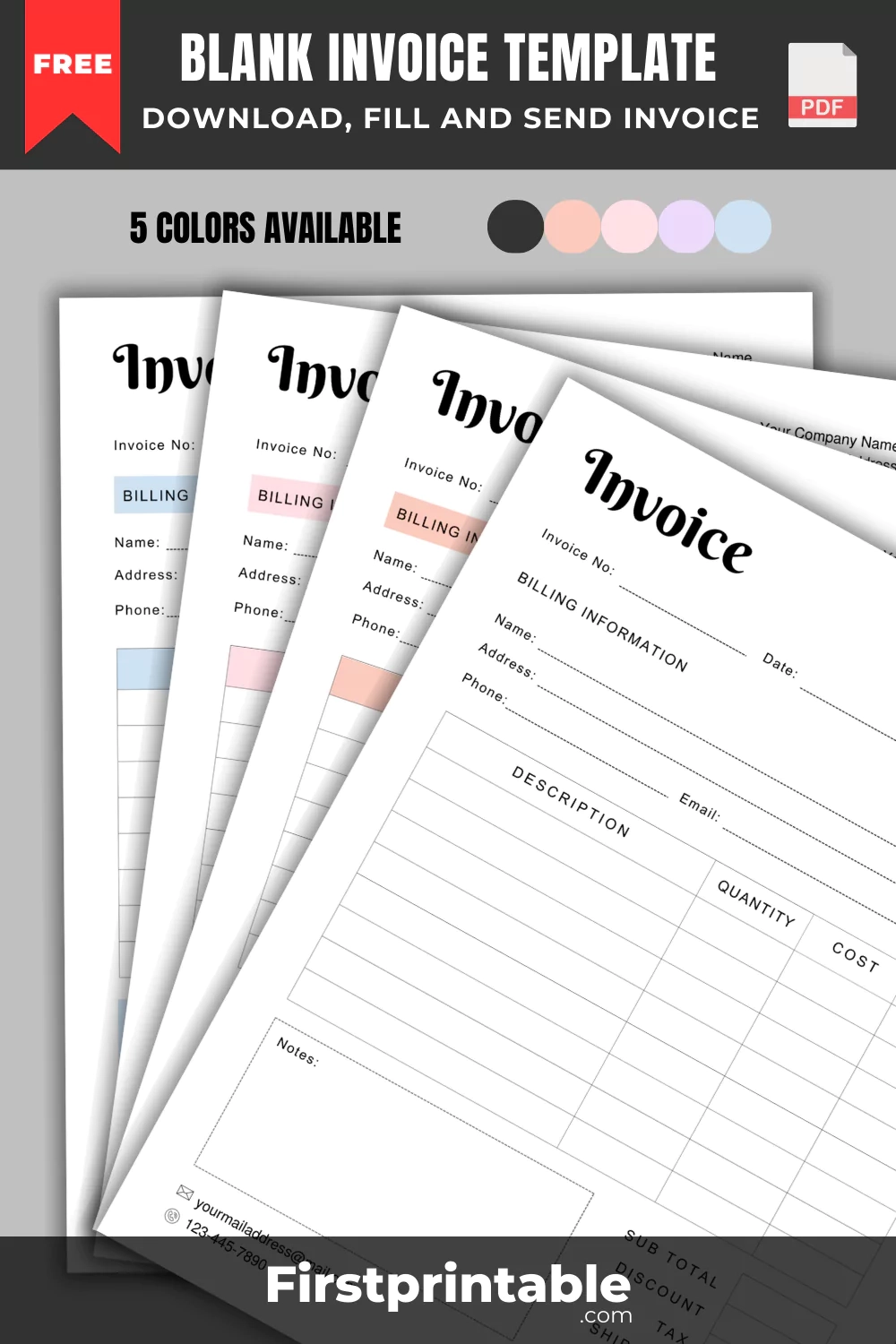 Free Invoice Template Blank Printable Download