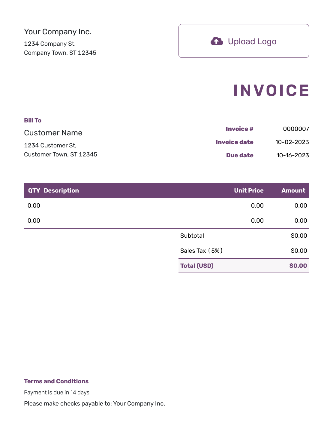 Free Invoice Template Business Templates Docelf