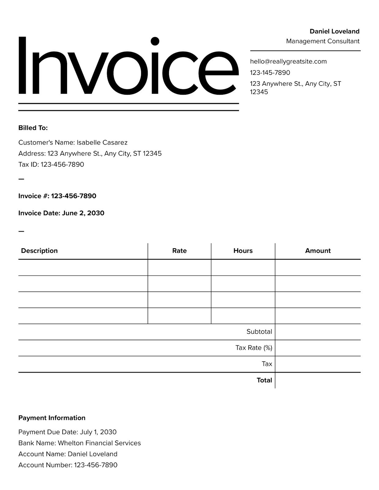 Free Invoice Template Microsoft Create Worksheets Library