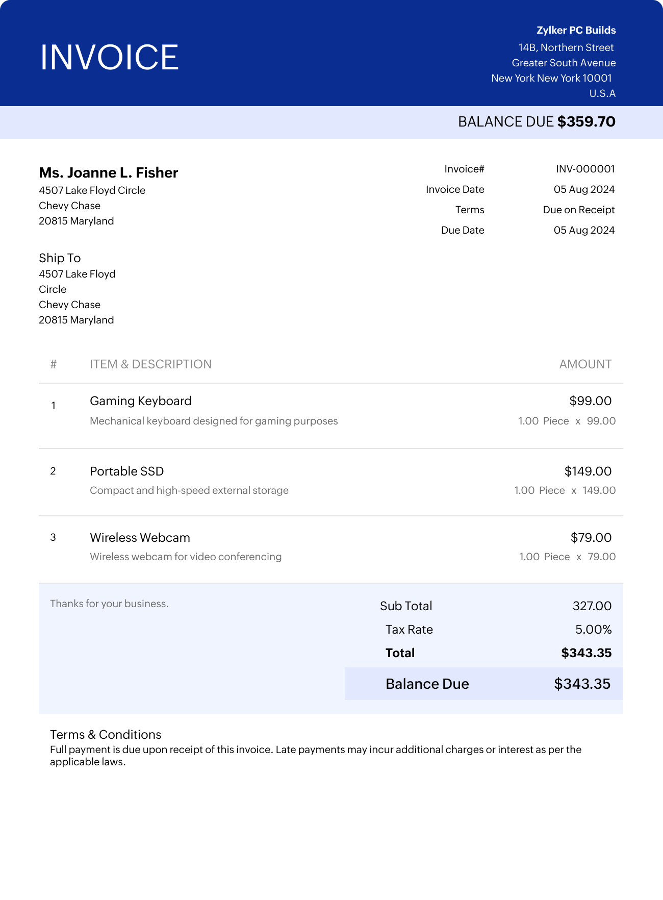 Free Invoice Template Word For Download