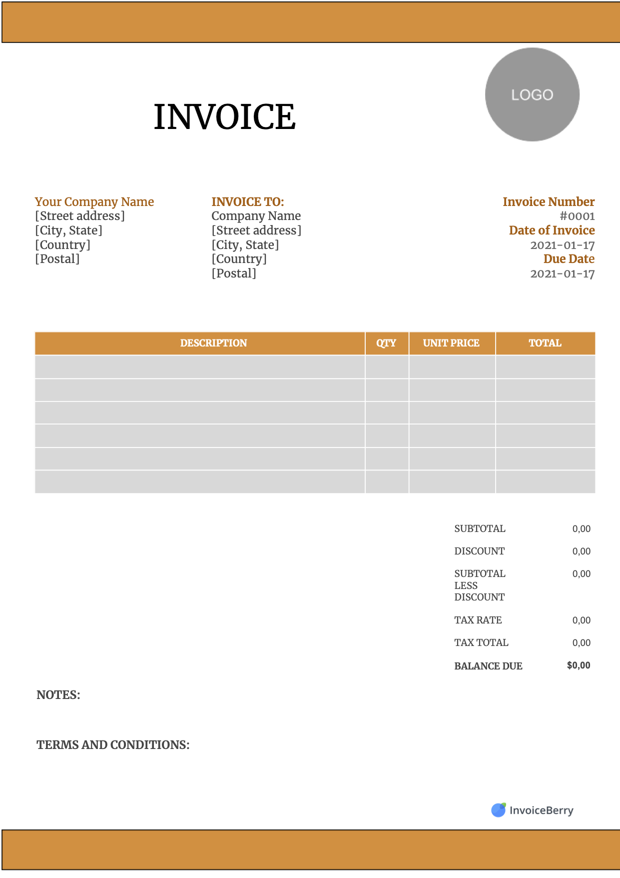 Free Printable Invoices Templates