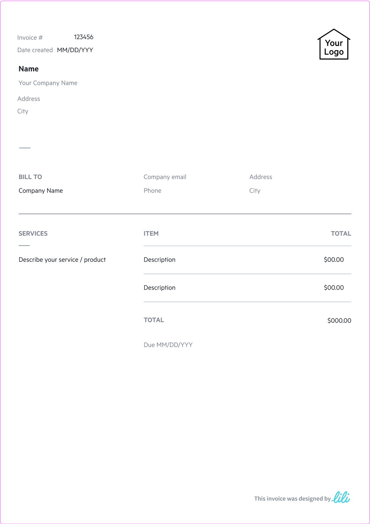 Free Invoice Templates Lili