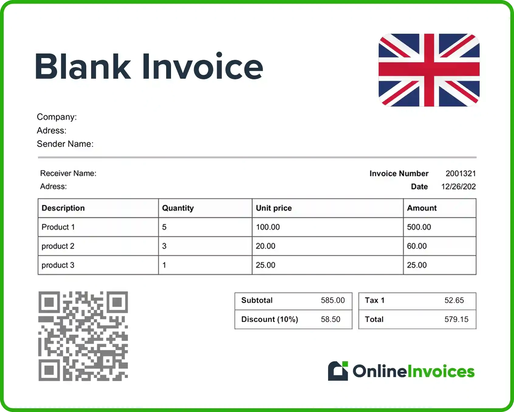 Free Invoice Templates Online Invoices