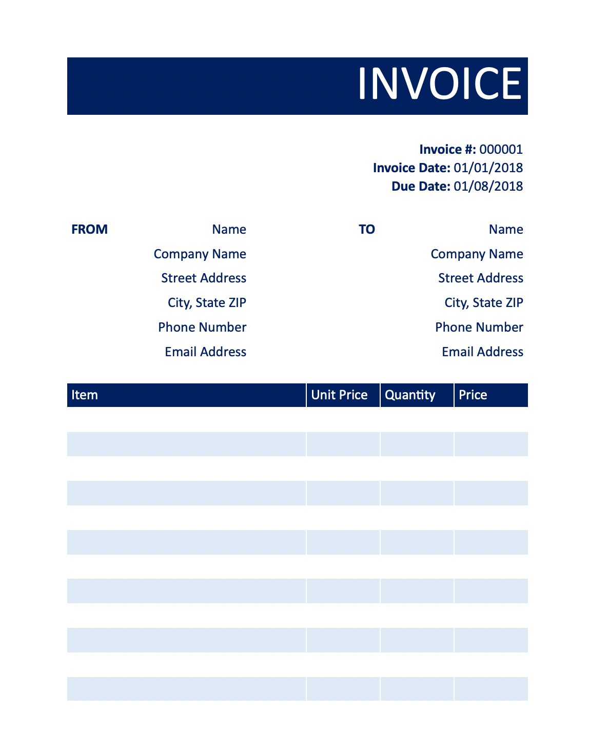 free invoice templates pdf word