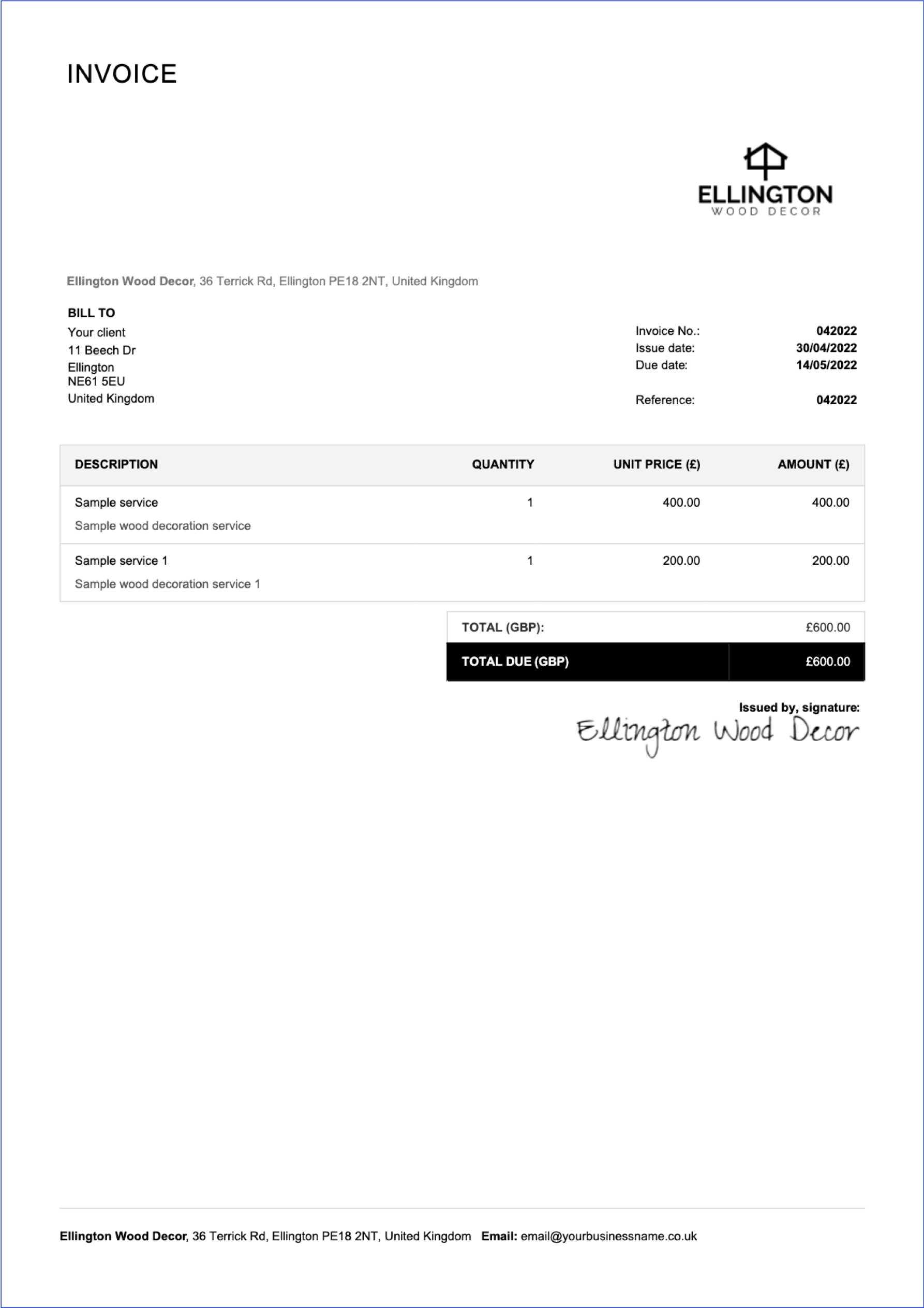Free Invoice Templates Word Excel Google Docs