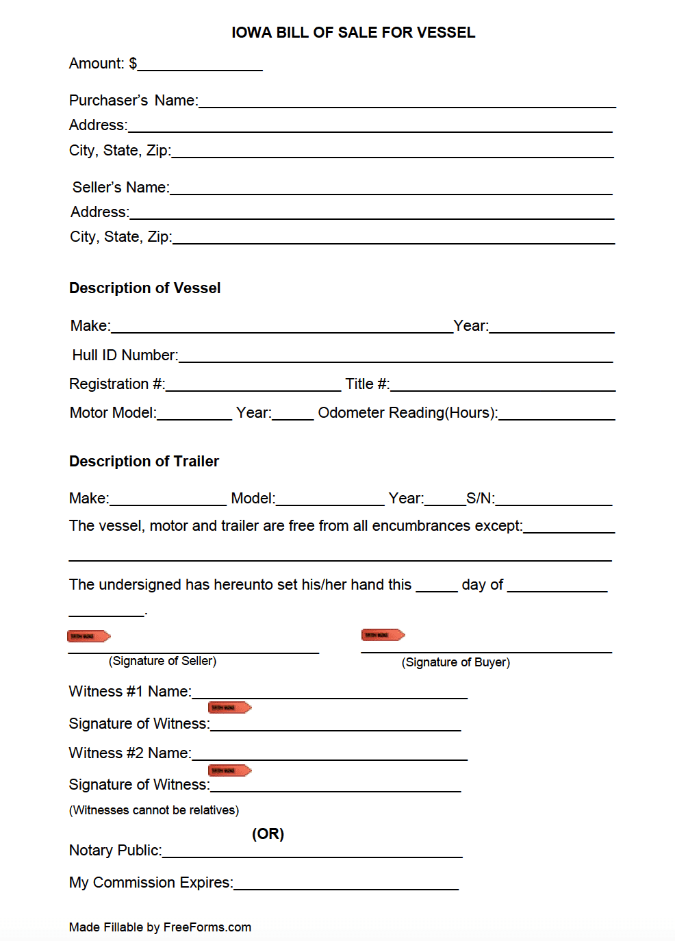 Free Kansas Bill Of Sale Forms PDF