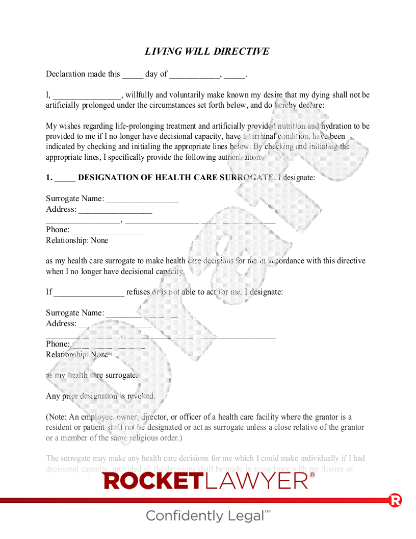 Free Printable Living Will Form Ohio