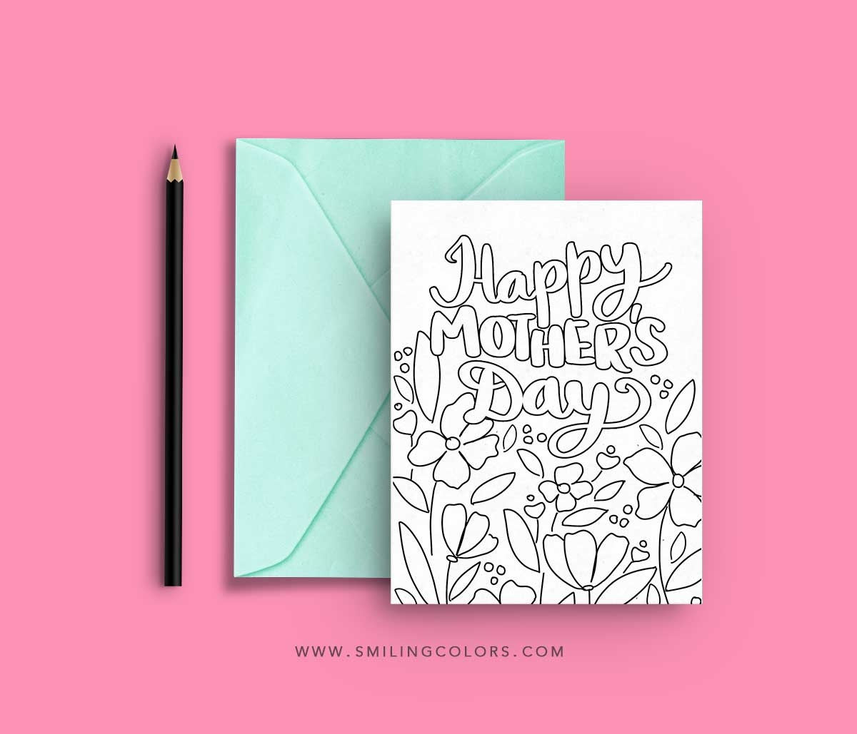 Free Mothers Day Card To Color Pdf Smiling Colors