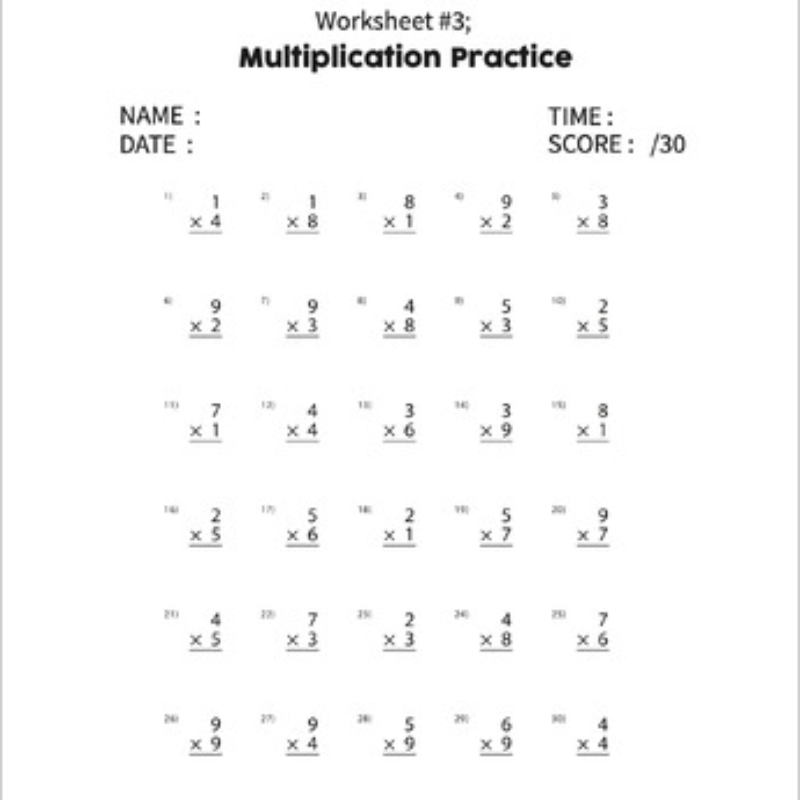 Free Multiplication Worksheets Printable Online Worksheets Library