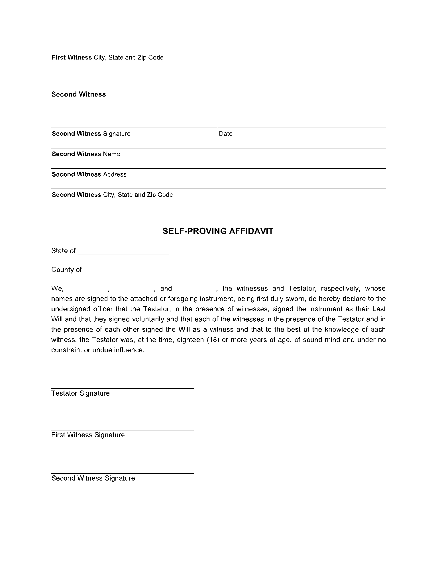 Free New York Last Will And Testament Template CocoSign