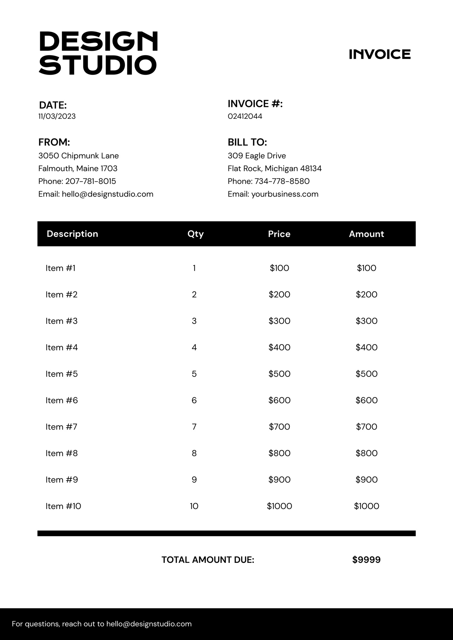 Free Online Invoice Generator