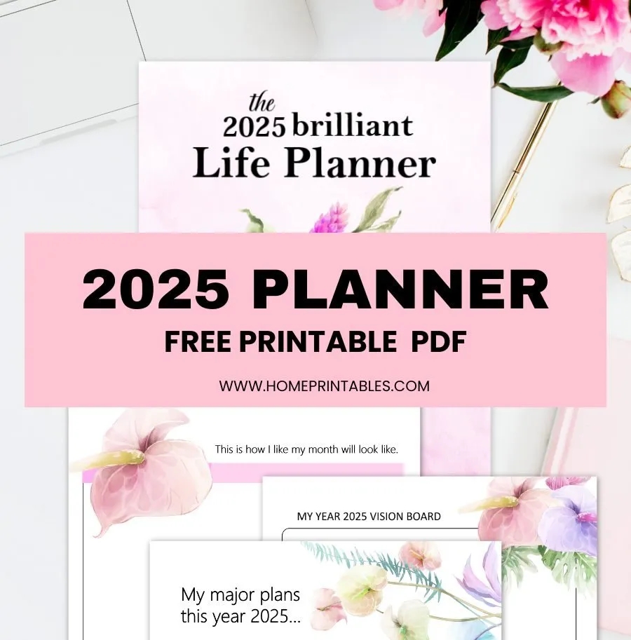 Free Planner 2025 PDF Download 40 Beautiful Printables 