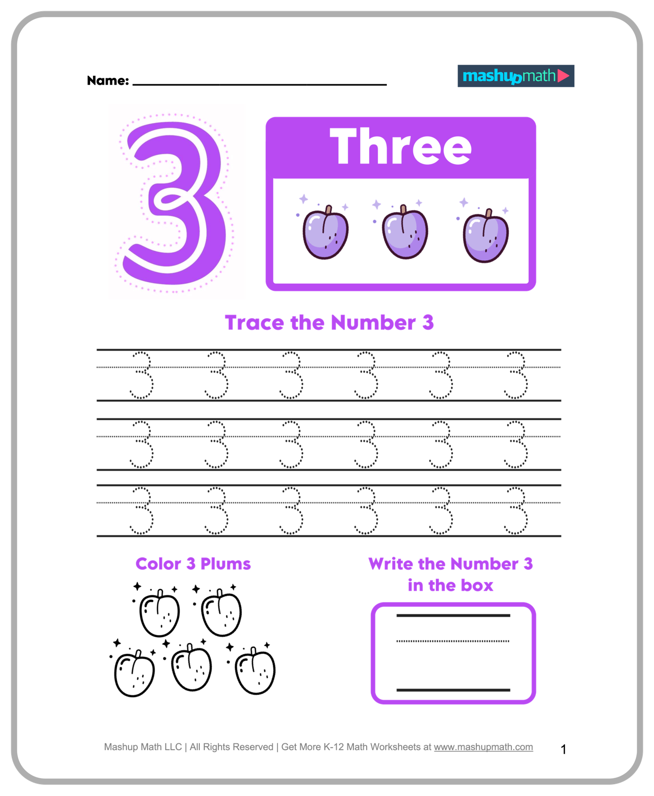 Free Preschool Math Worksheets Printable Mashup Math