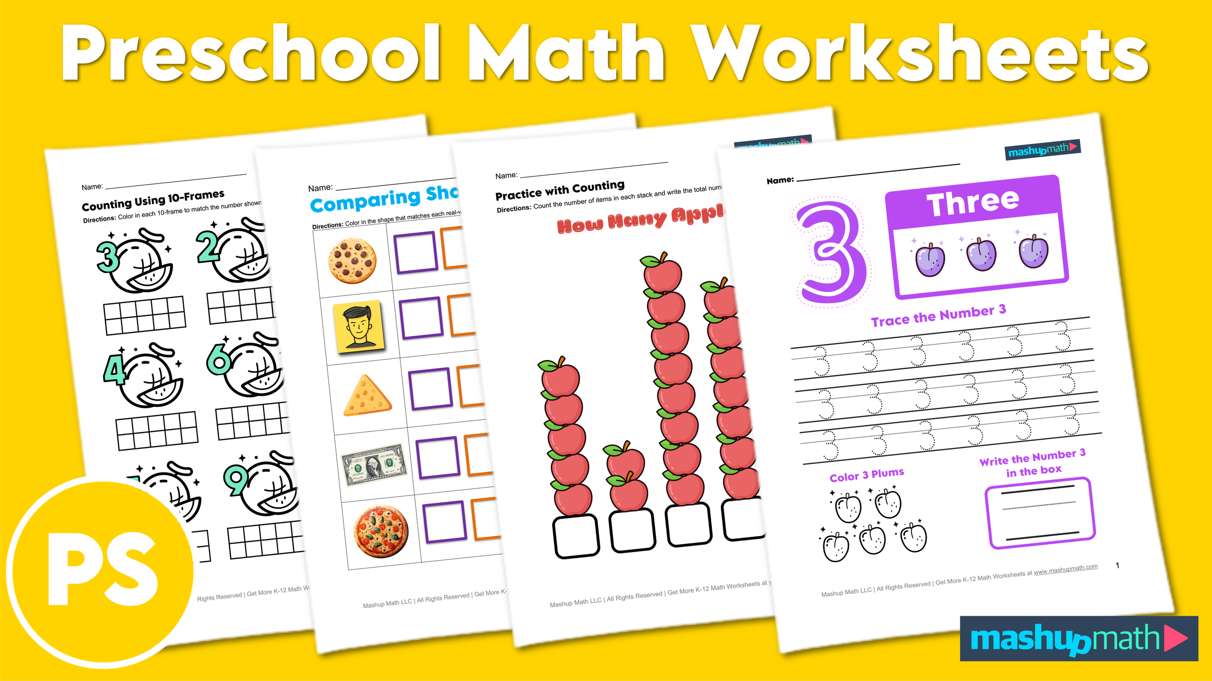 Free Printable Math Sheets For Preschoolers