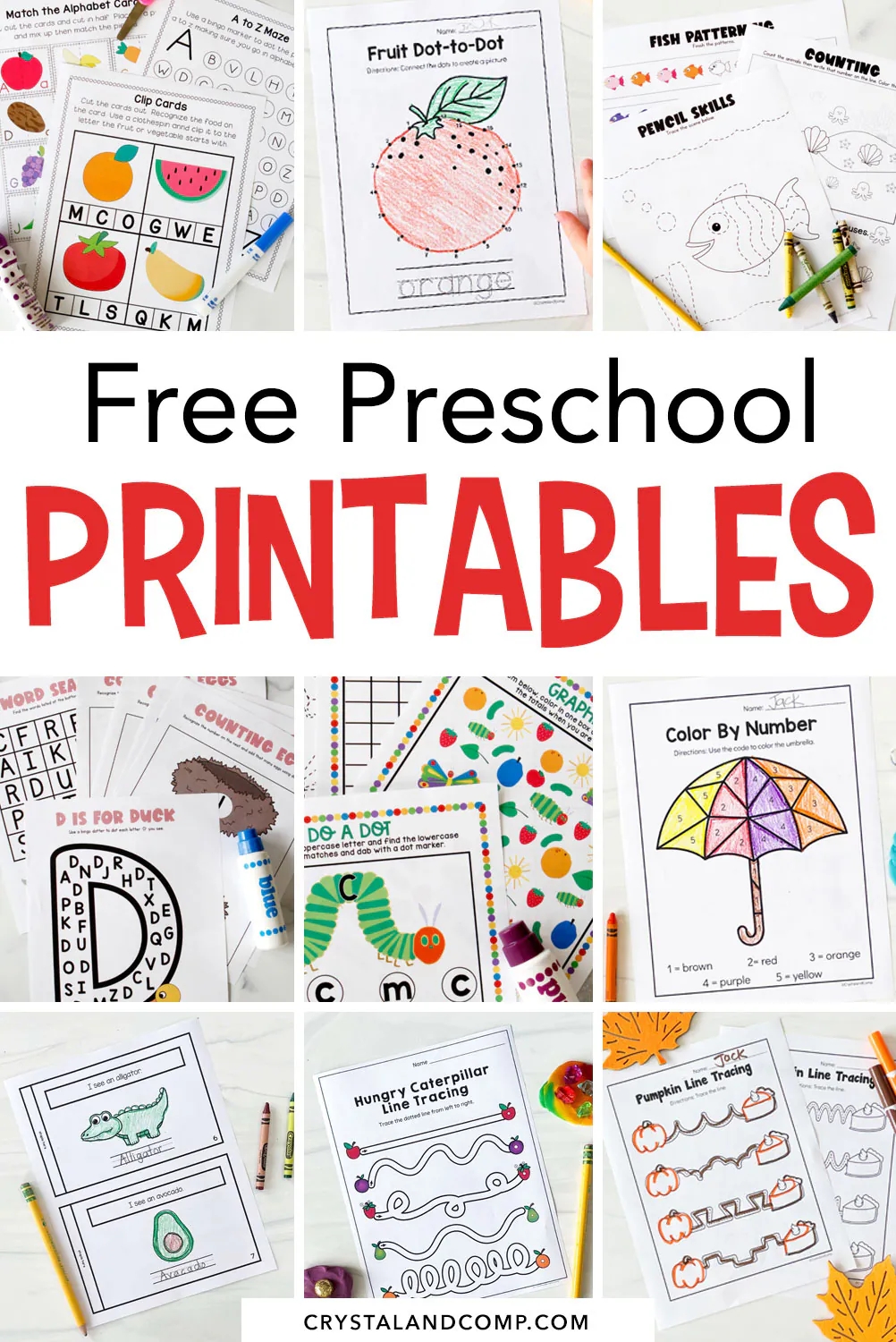 Free Preschool Printables CrystalandComp