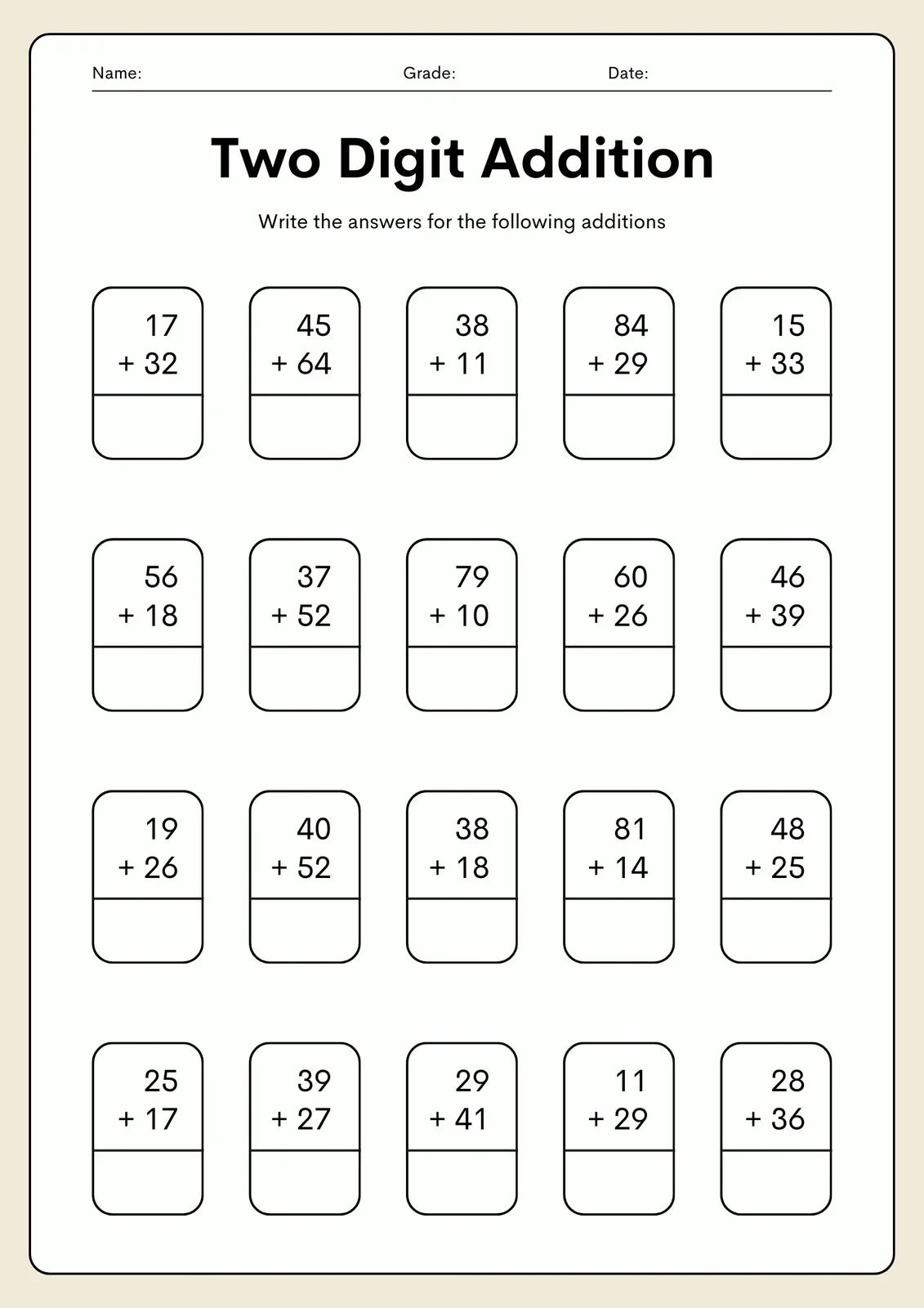 Free Printable 2nd Grade Math Worksheet Templates Canva Free Printable 2nd Grade Math Worksheet Templates Canva