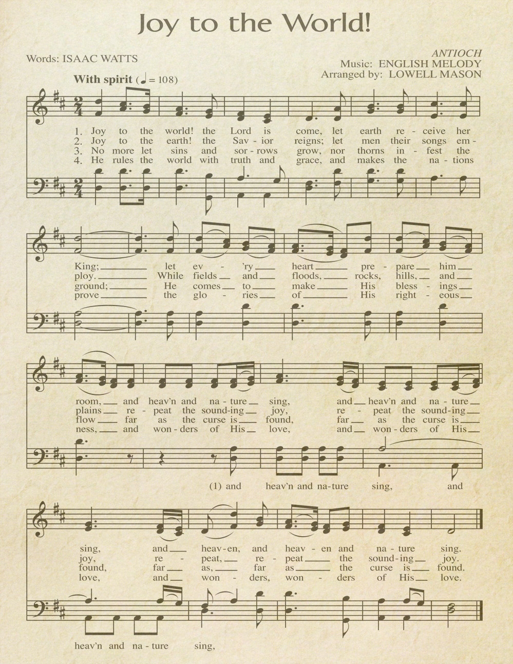 Free Printable Aged Music Sheets Celebrating Holidays