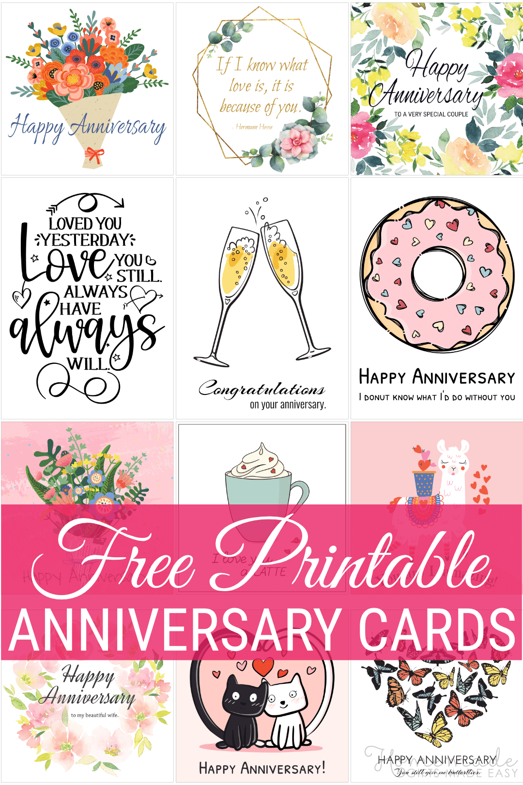 free printable anniversary cards