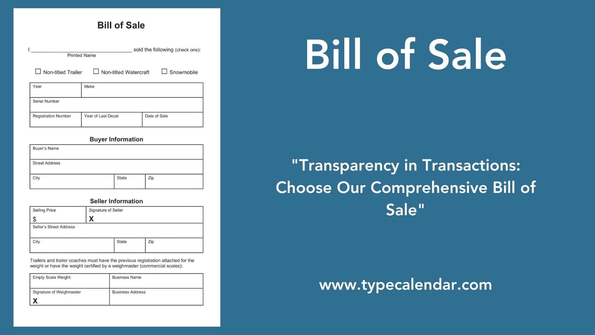 Free Printable Bill Of Sale Templates Word PDF Simple
