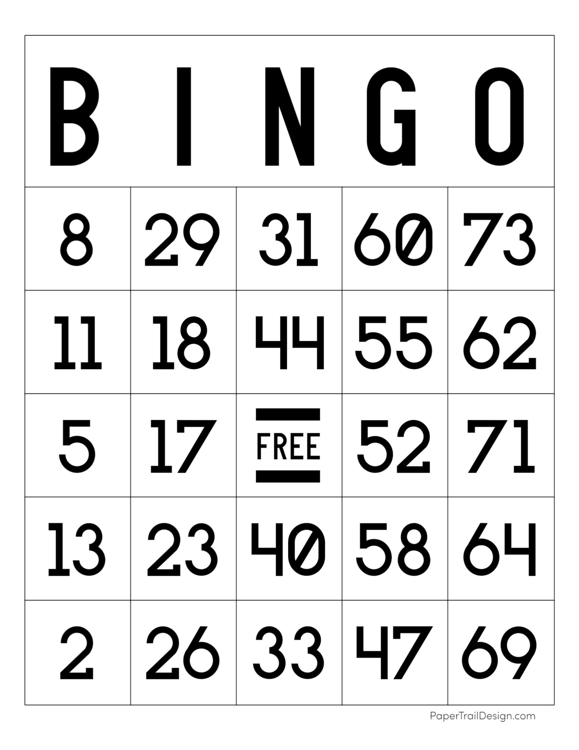 Printable Bingo Cards Free Blank