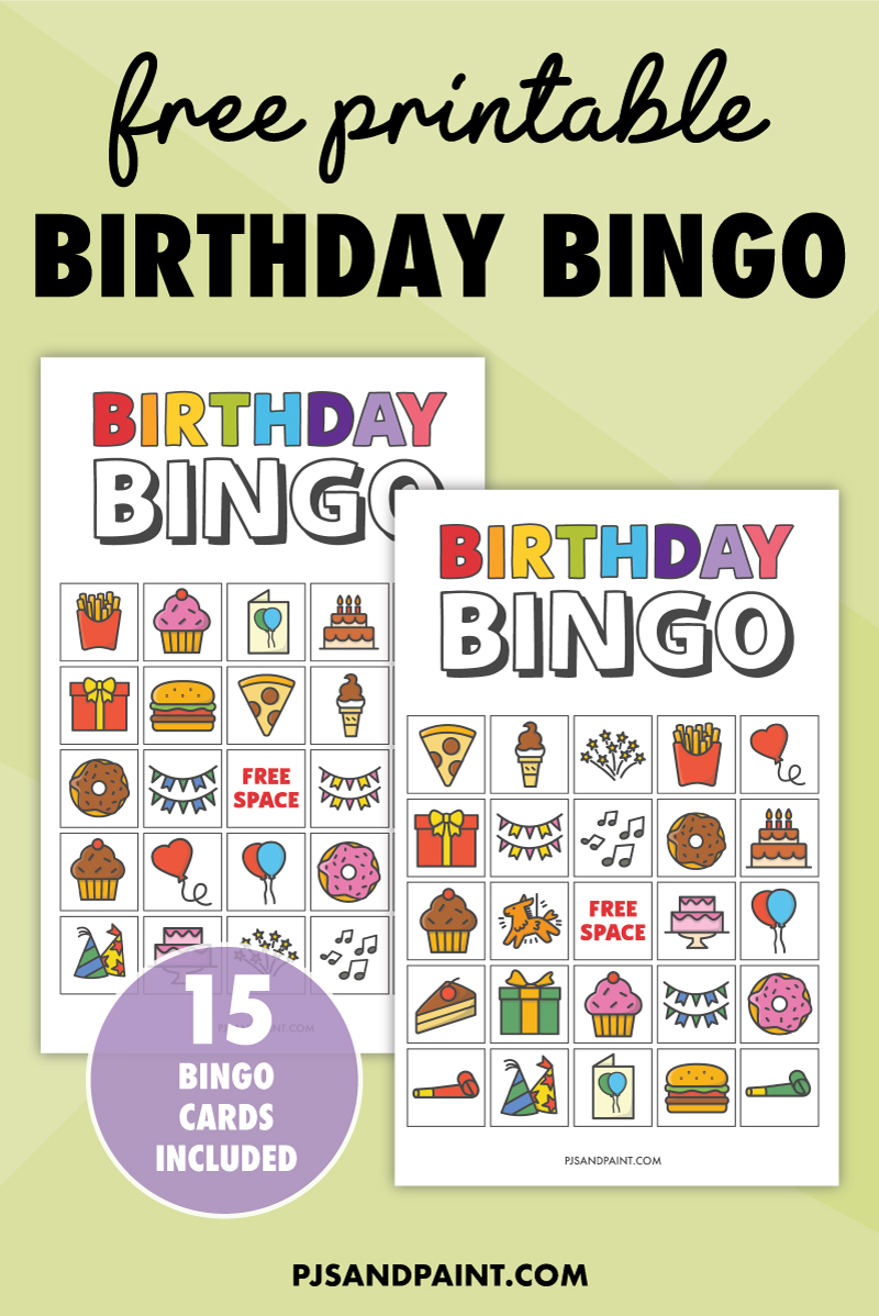 free printable birthday bingo for kids pjs and paint