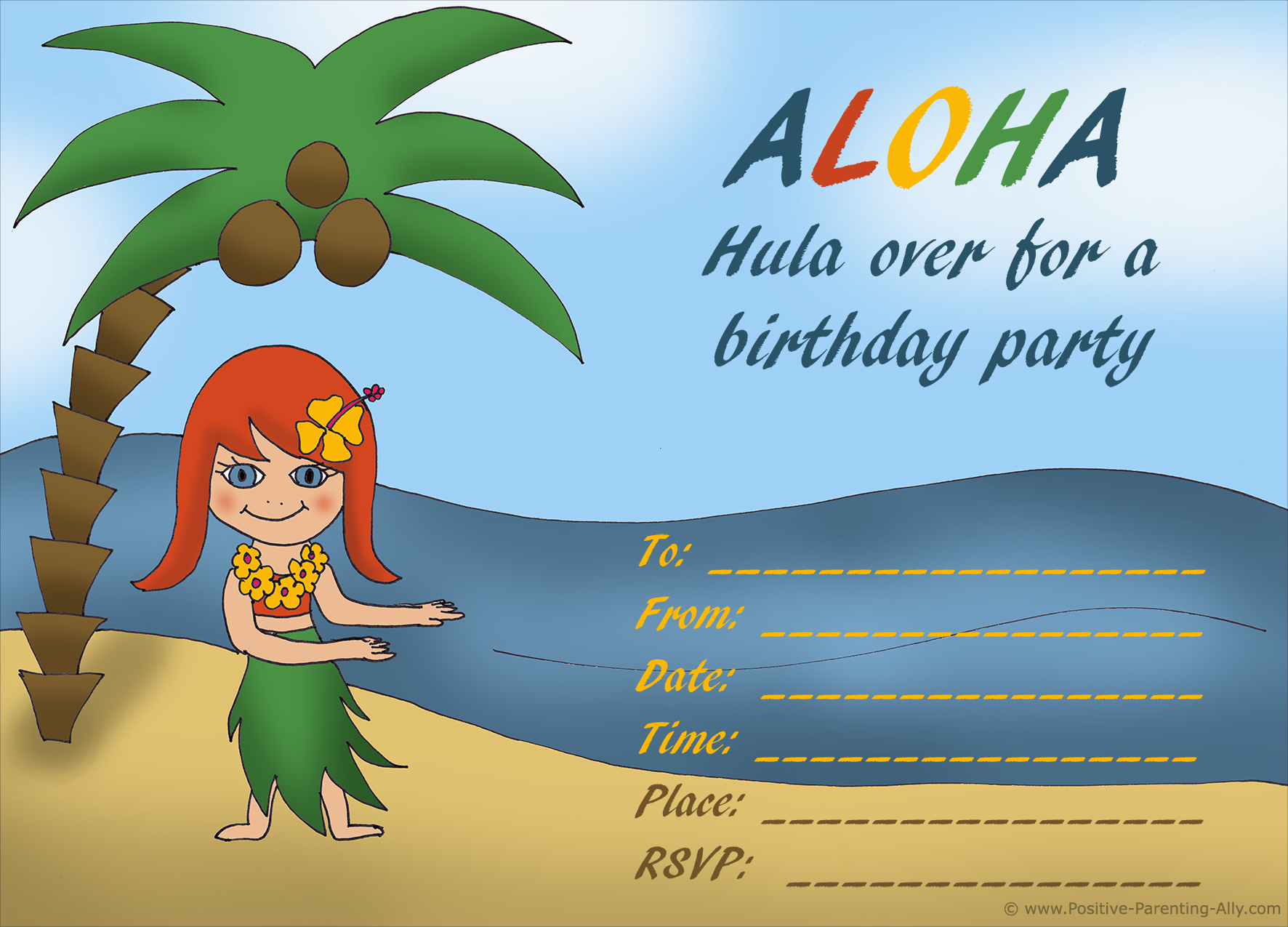 Free Printable Birthday Party Invitations For Kids High Resolution