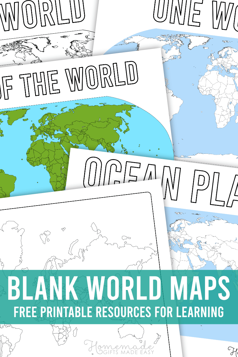 Free Printable World Map For Kids Template