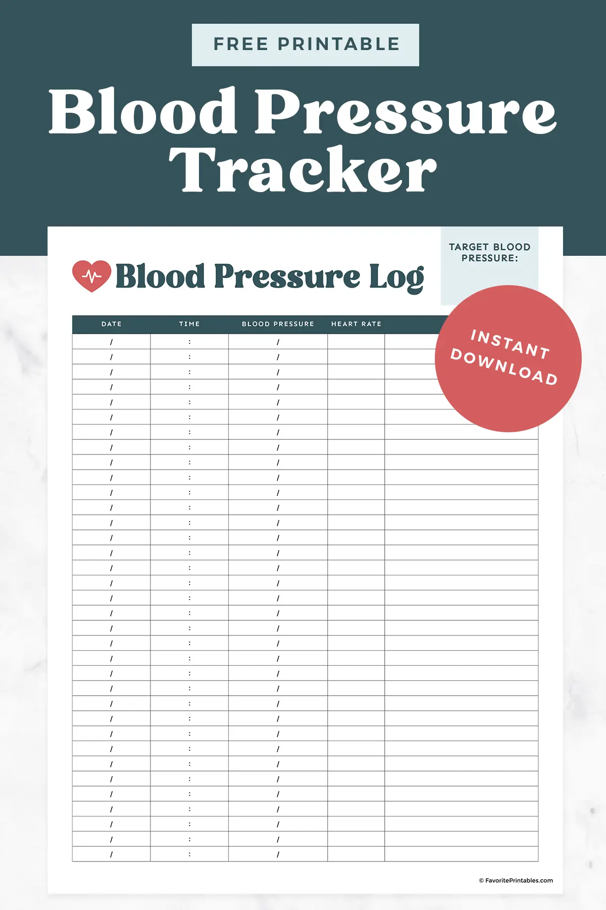 Free Blood Pressure Log Printable Sheets Pdf