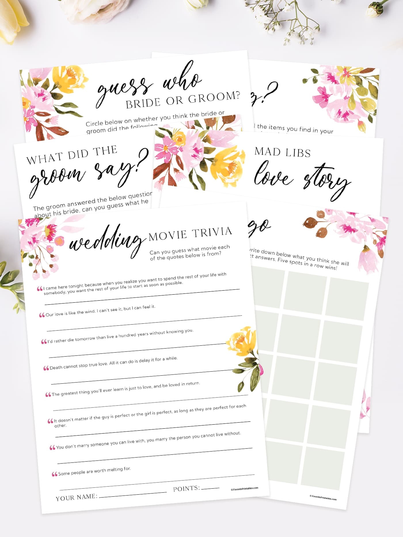 Free Printable Bridal Shower Games Pdf