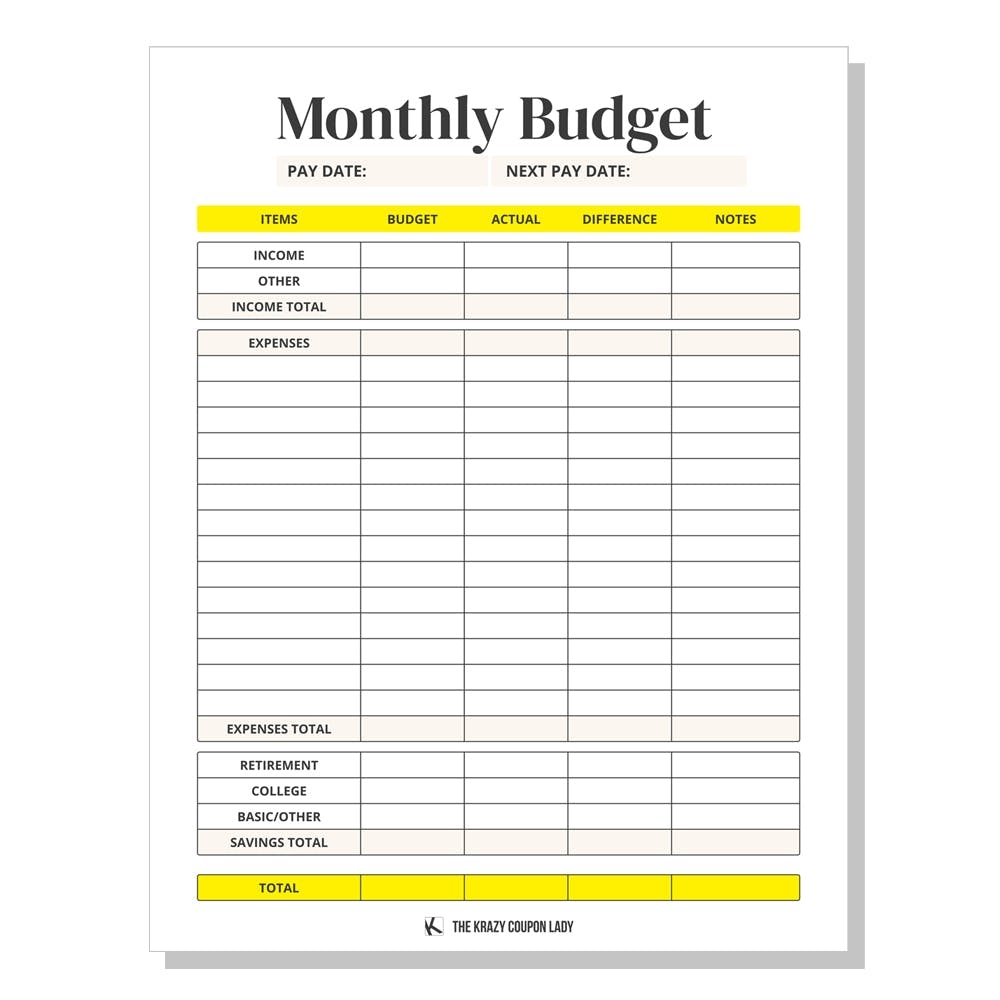 FREE Printable Budget Forms Queen Of Free Worksheets Library