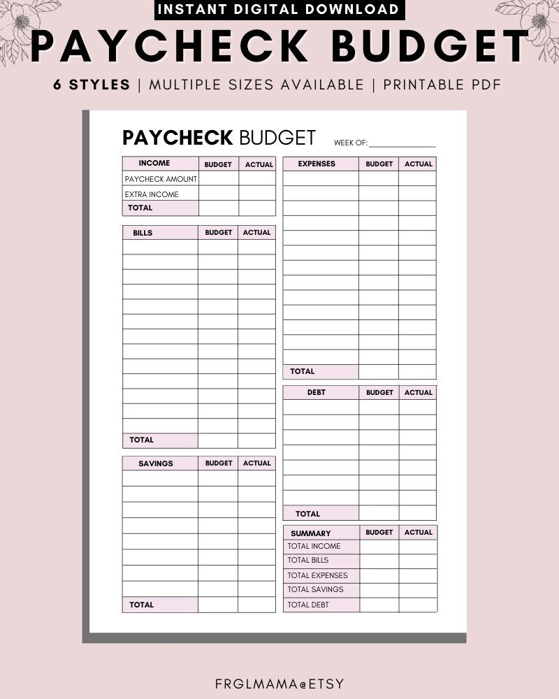 FREE Printable Budget Planner 2023 7 Page Workbook Leap Of Worksheets Library