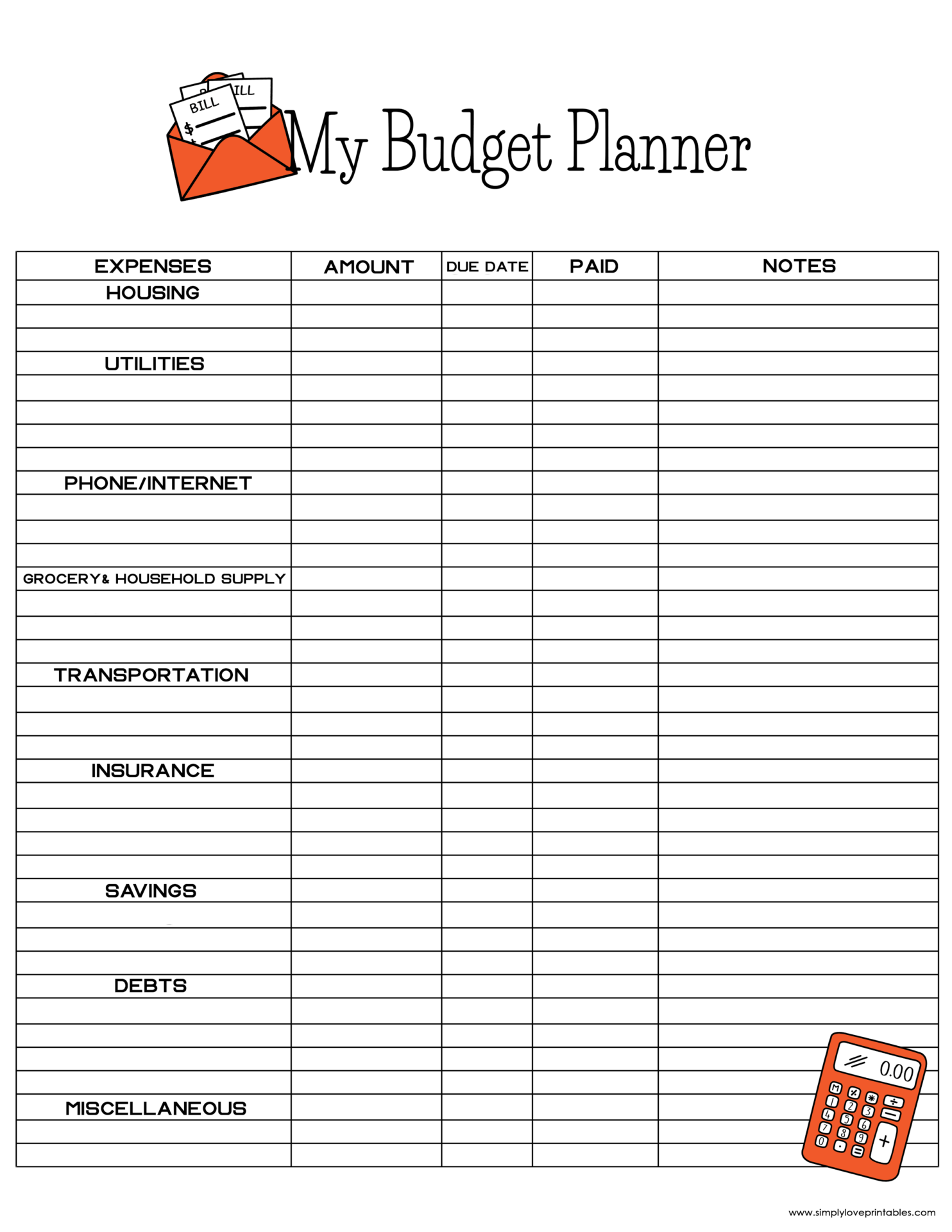free printable budget templates simply love printables