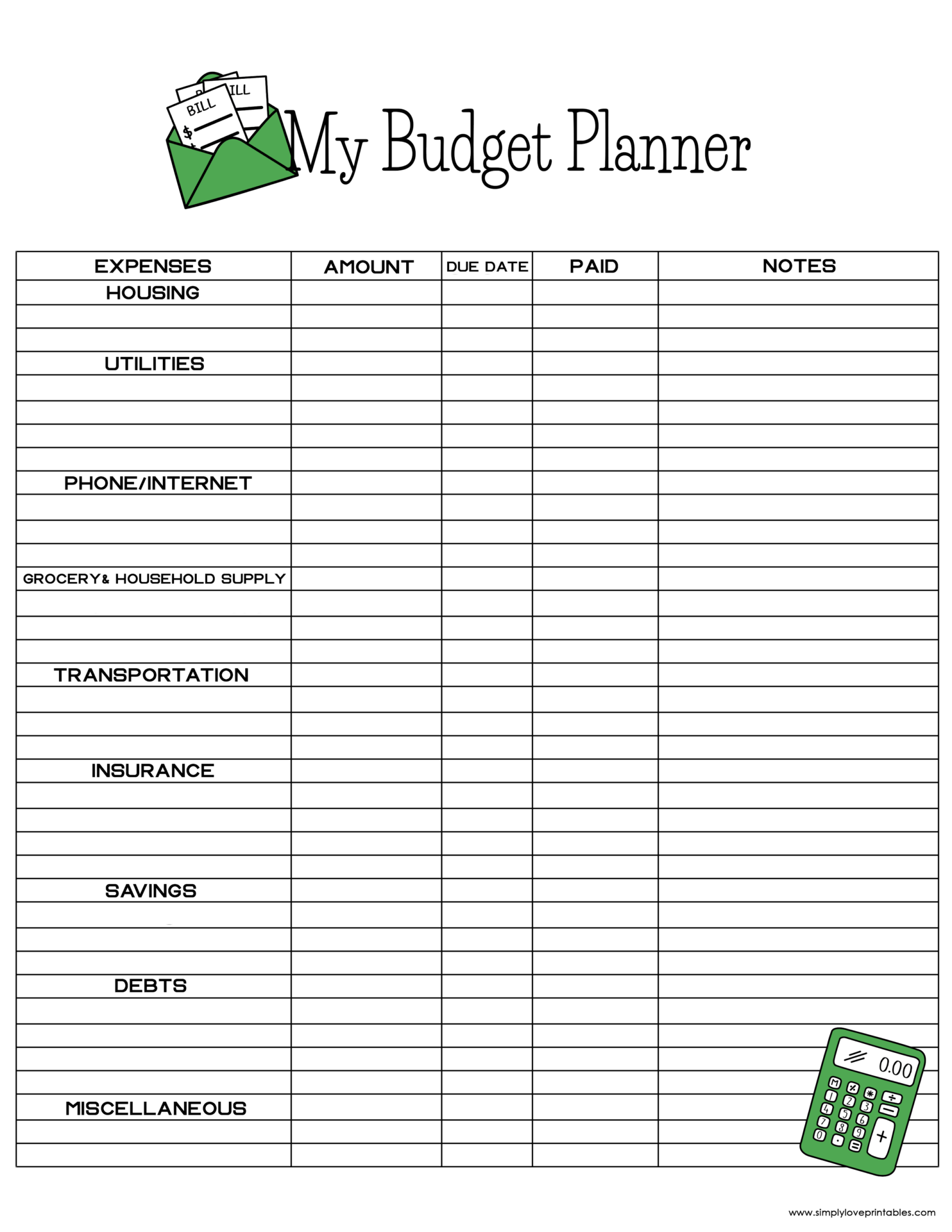 free printable budget templates simply love printables