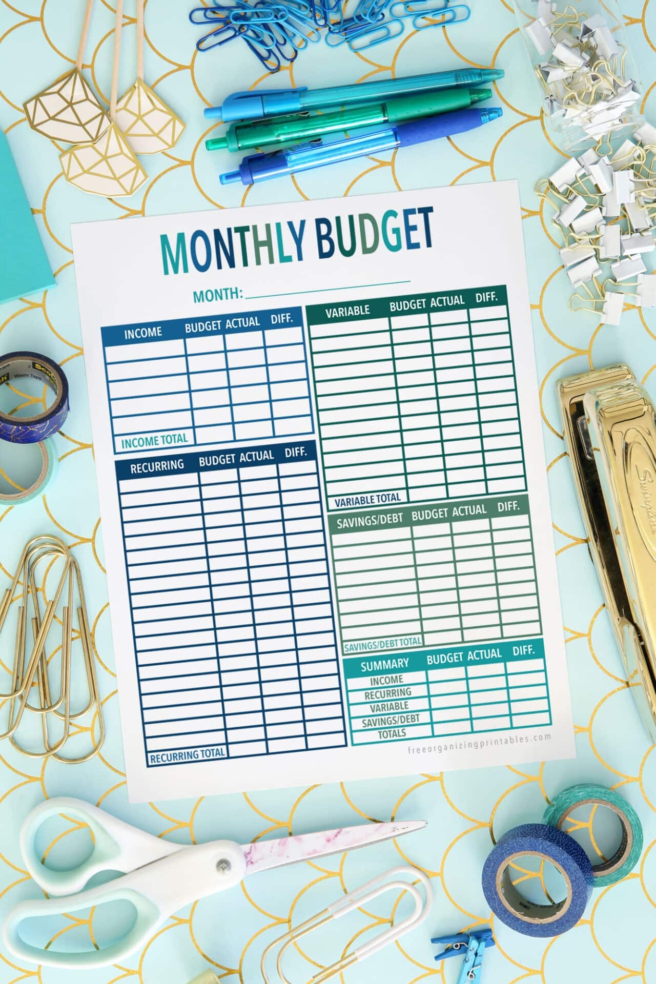 Free Printable Budget Worksheet Free Organizing Printables
