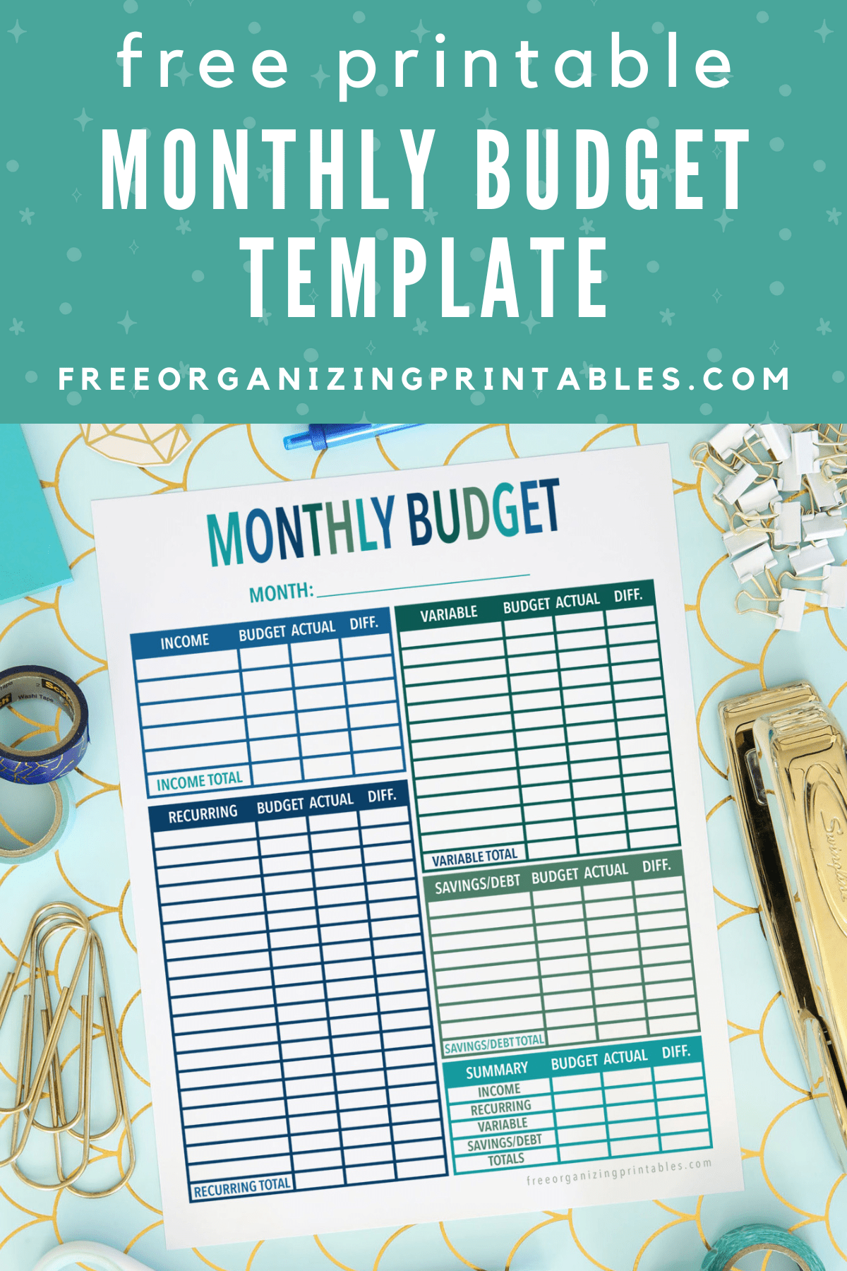 Free Printable Budget Worksheet Free Organizing Printables