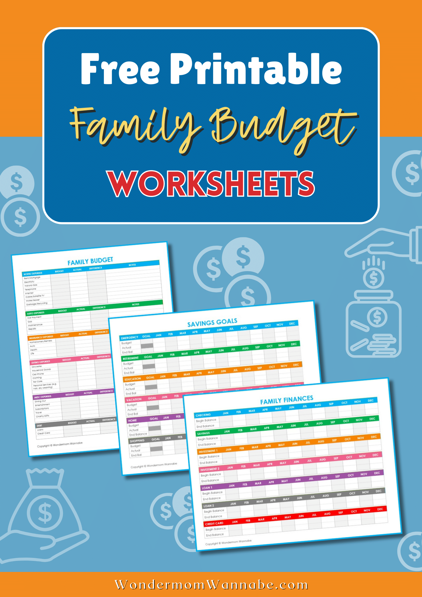 free printable budget worksheets for family finances