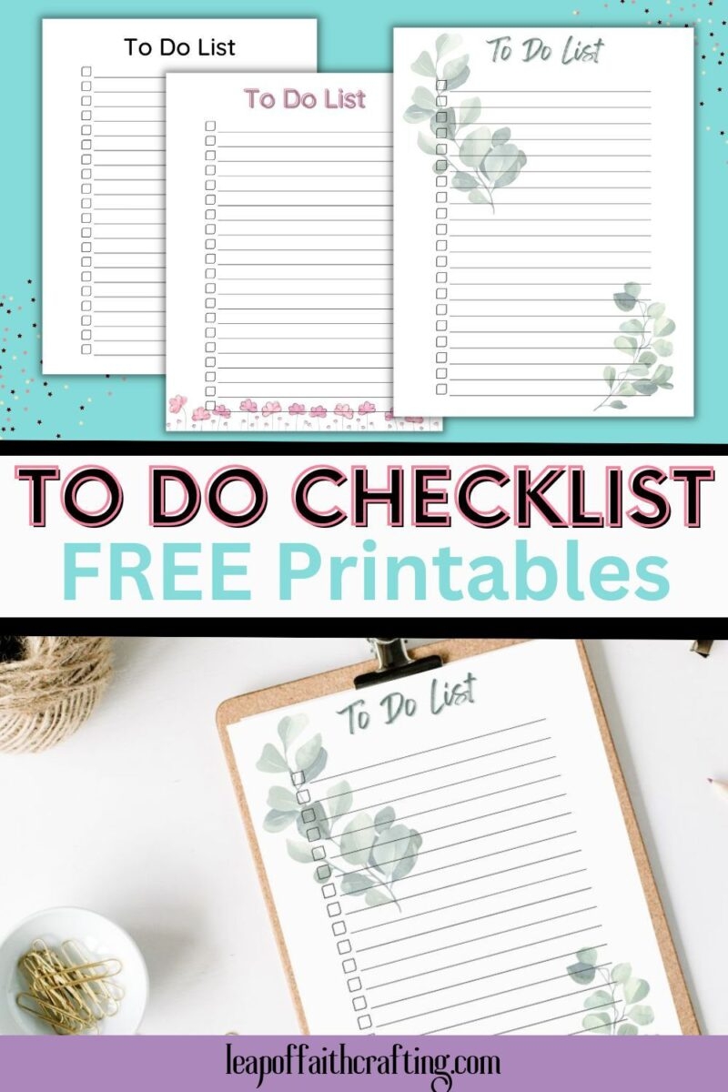 FREE Printable Check List Both Daily And Weekly Options Leap Of Faith Crafting