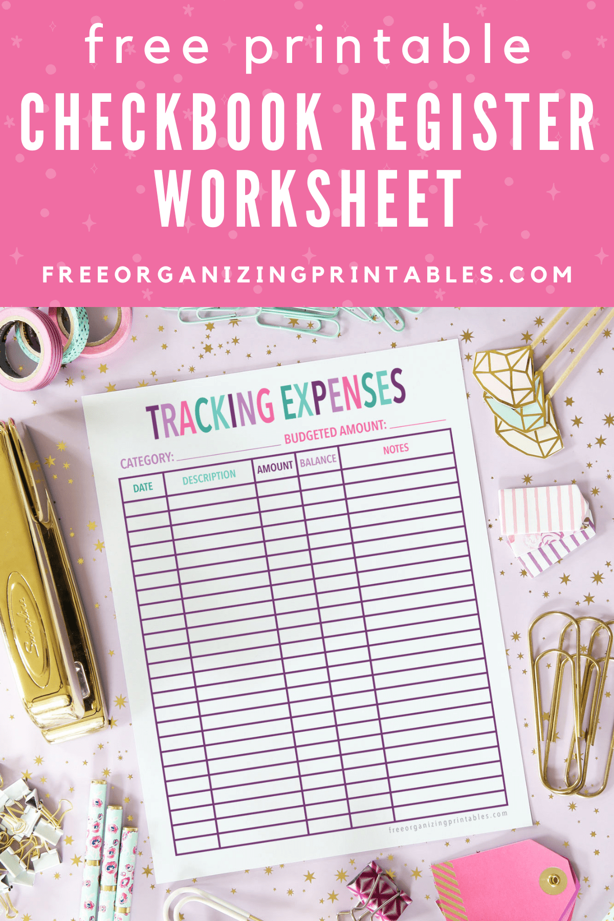free printable check register free organizing printables