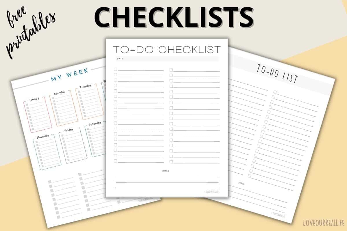 FREE Printable Checklist Templates To Do Lists To Download Love Our Real Life