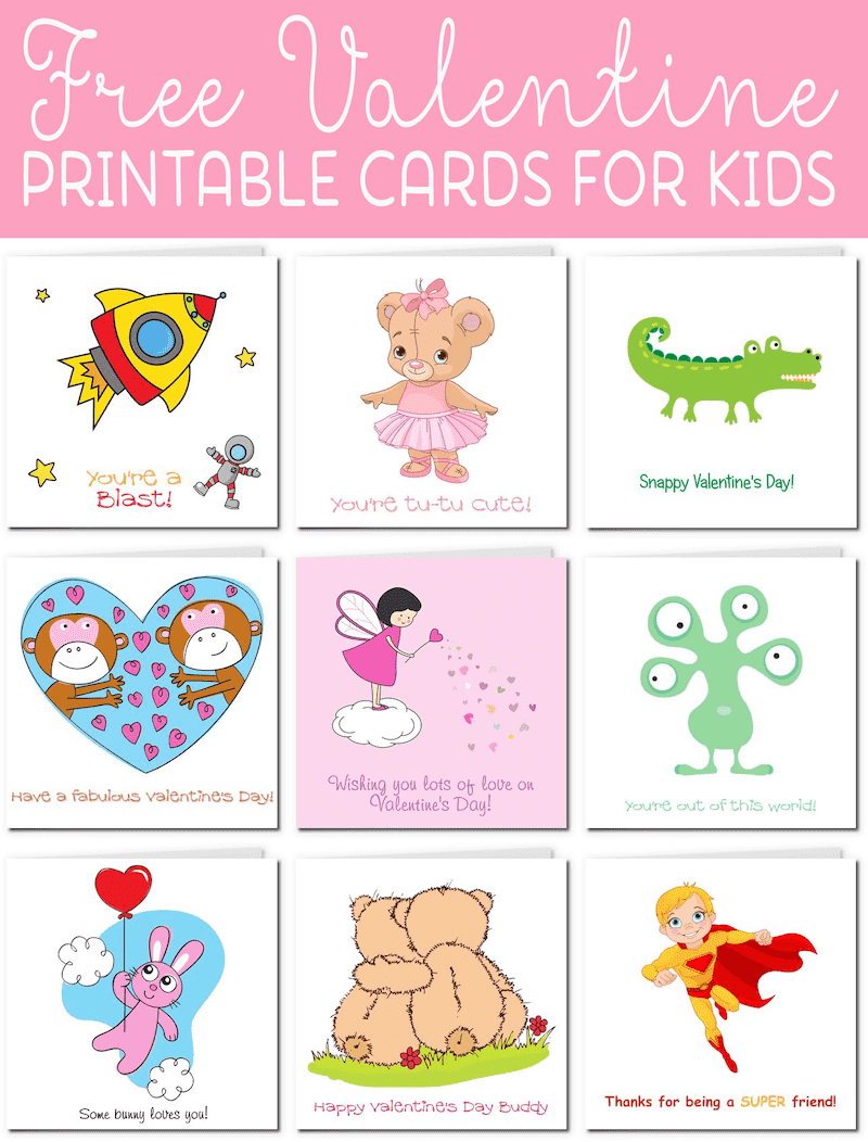 Kids Printable Valentines Day Cards For Free