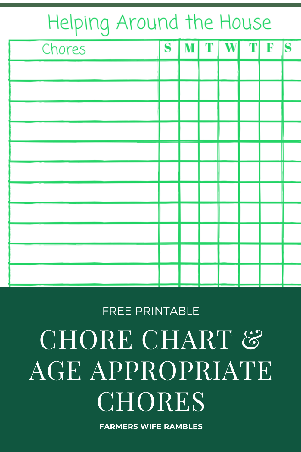 Free Printable Chore Chart Age Appropriate Chores Farmer s Wife Rambles