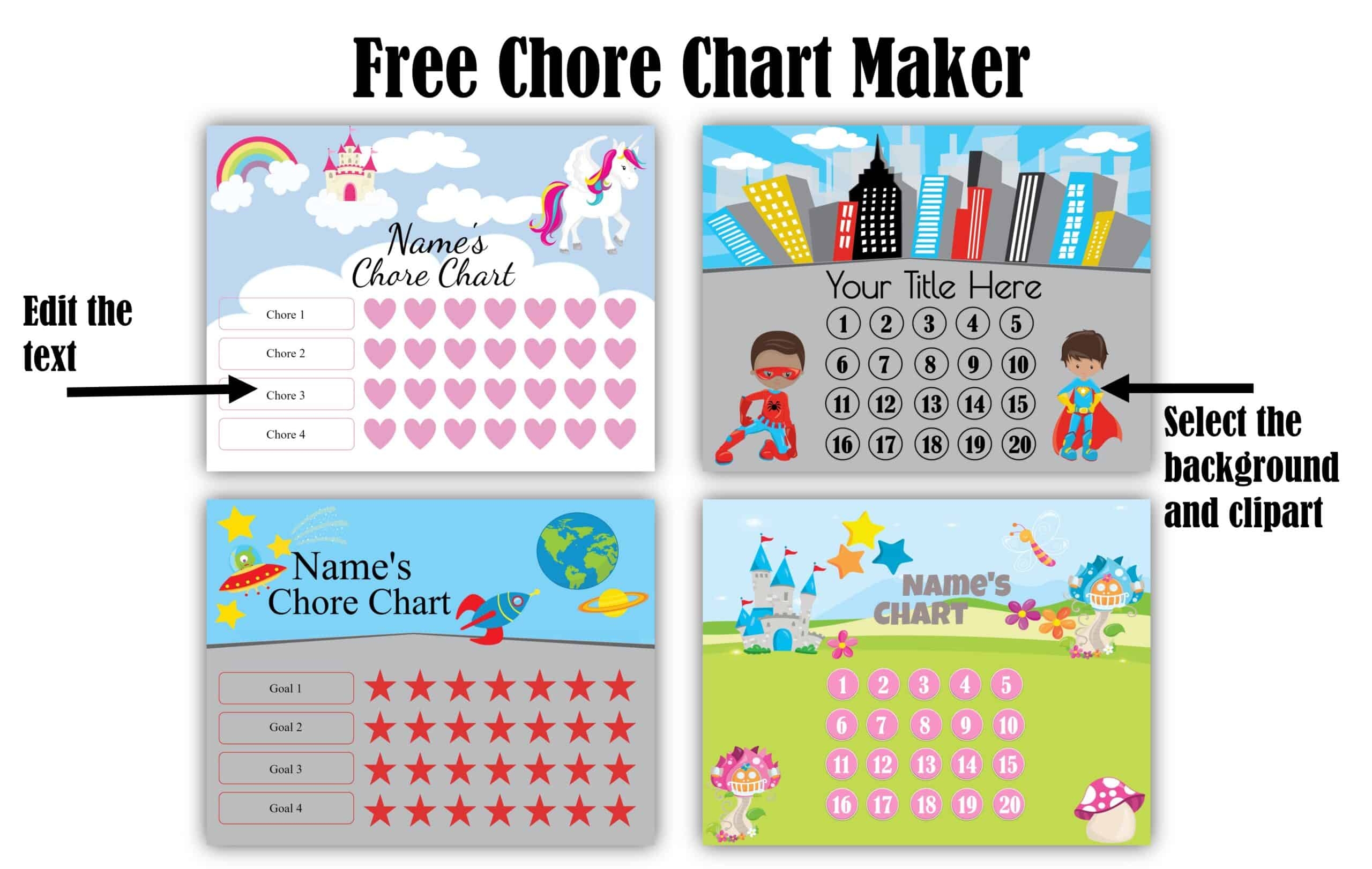 Free Printable Chore Chart For Kids Customize Online U0026 Print At Home