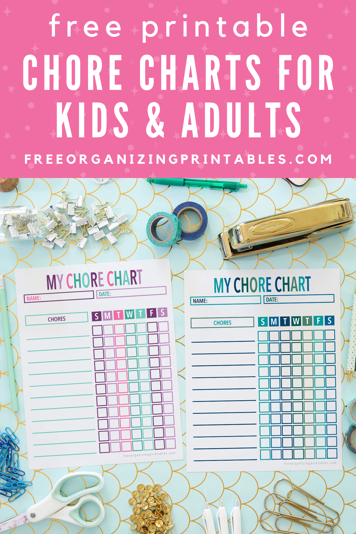 Free Printable Chore Charts For Kids And Adults