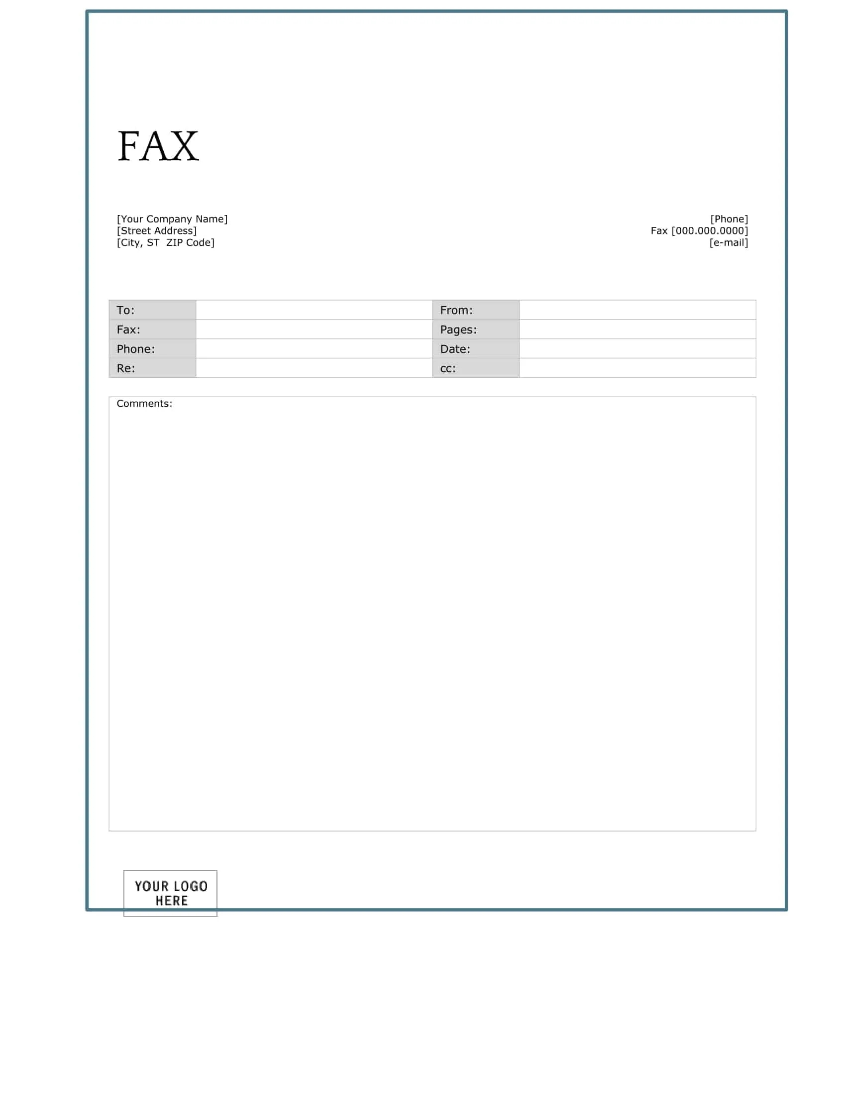 Free Printable Fax Cover Sheet Templates PDF Word Google Docs 