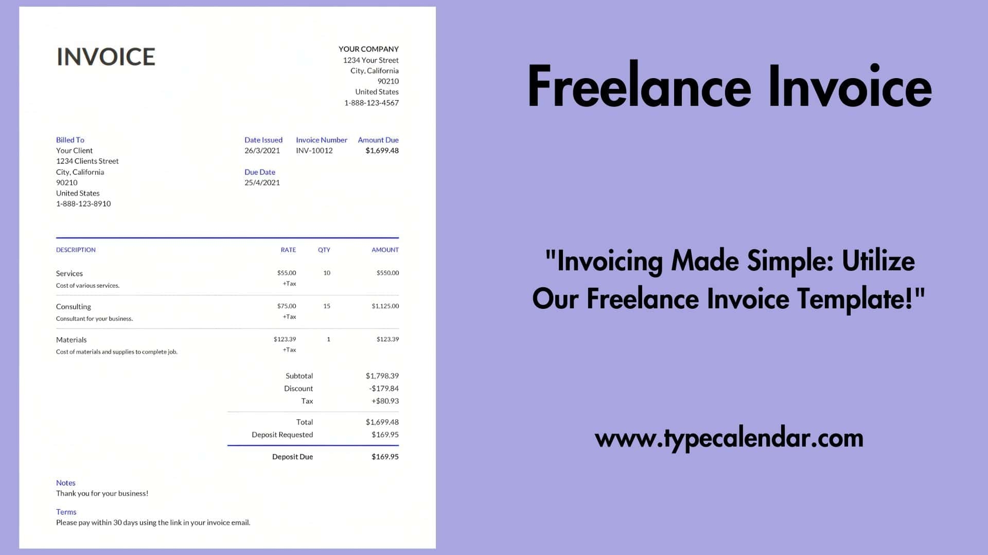 Free Printable Freelance Invoice Templates Word PDF Excel Google Docs 
