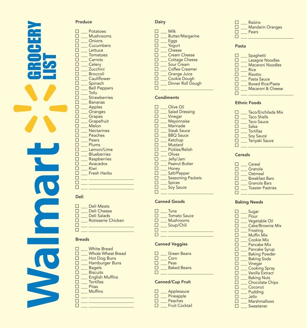 Free Printable Grocery List Walmart Giveaway Miss Mental Worksheets Library