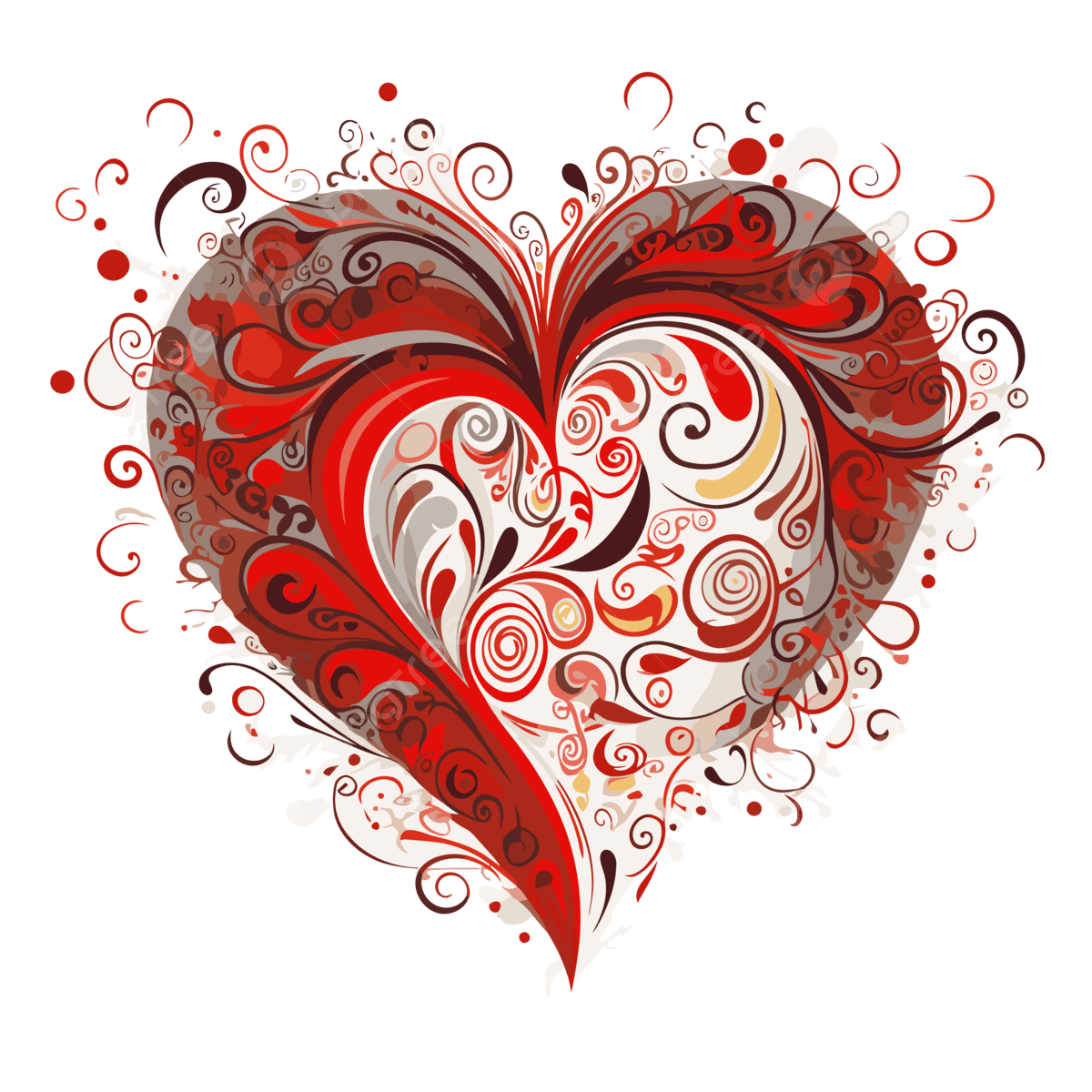 Free Printable Heart Vector Sticker Clipart In The Style Of Crimson And Beige Cartoon Sticker PNG And Vector With Transparent Background For Free Download