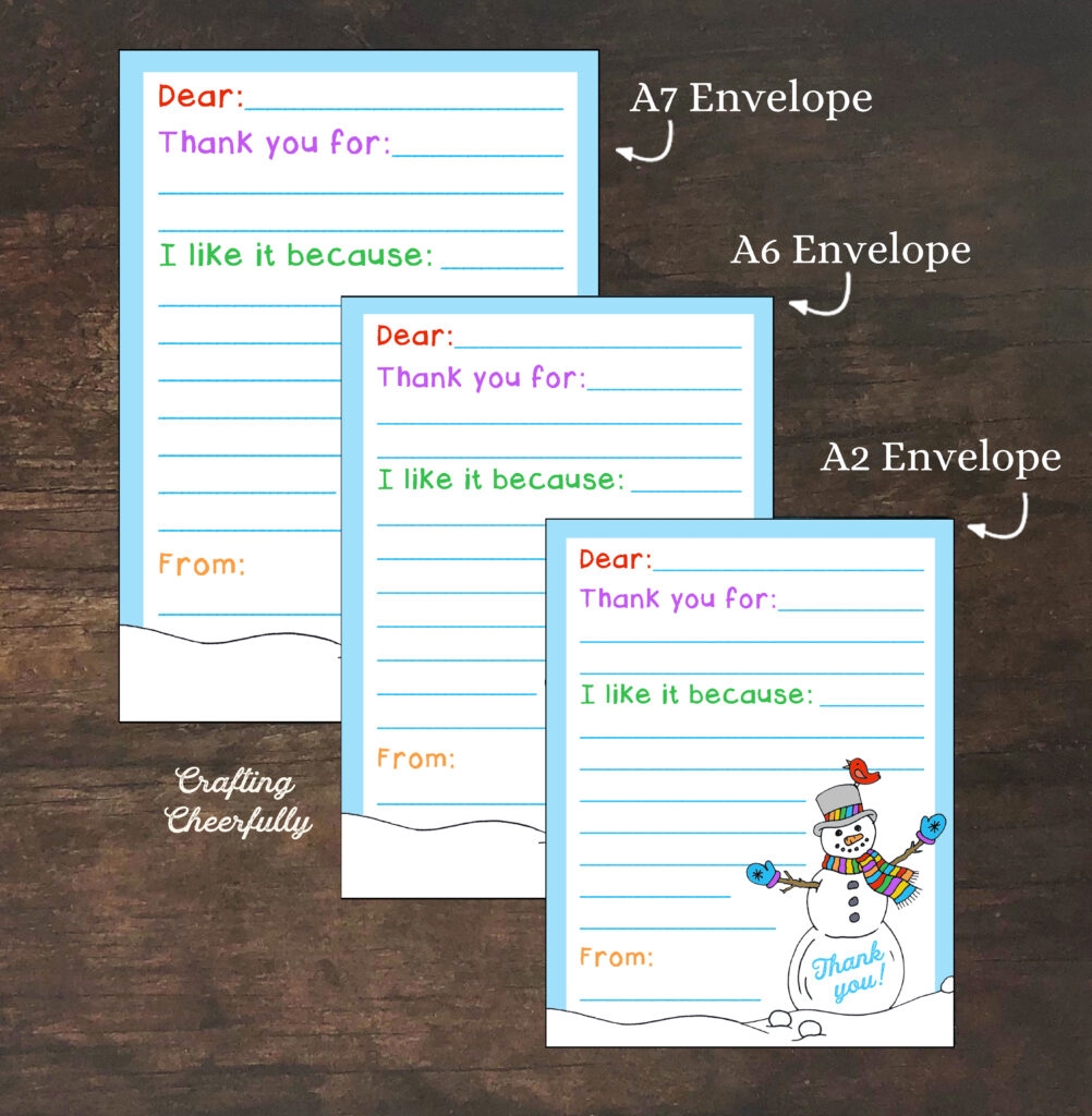 Free Printable Holiday Thank You Cards For Kids Crafting Cheerfully